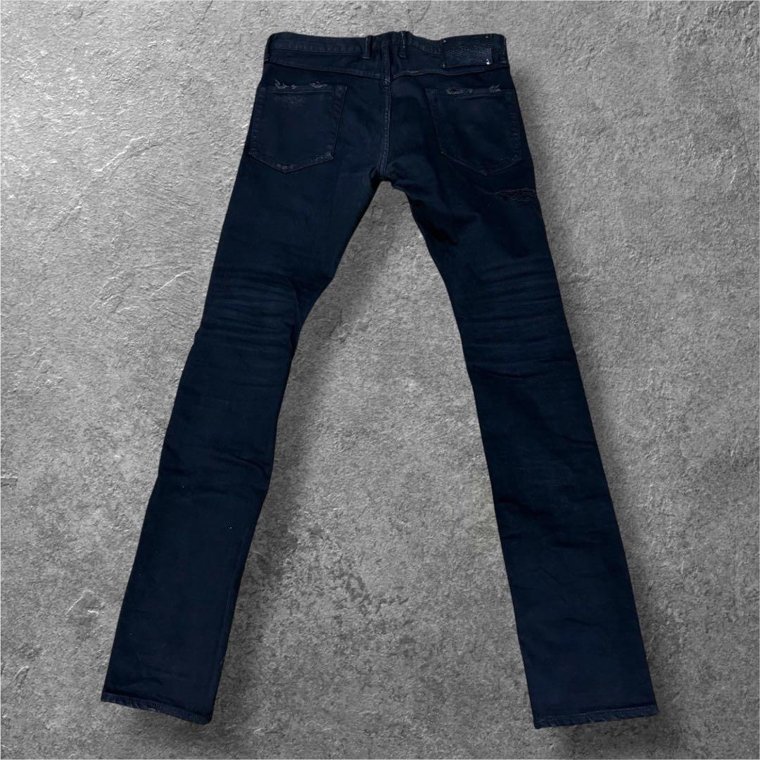 ダメージ加工 ISAMUKATAYAMA BACKLASH スキニーデニム 黒