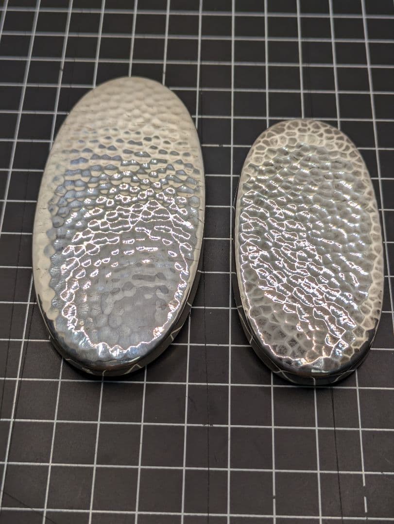 和光St.silver950／純銀製鎚目 小判型 楊枝入れ 小物入れ２点セット