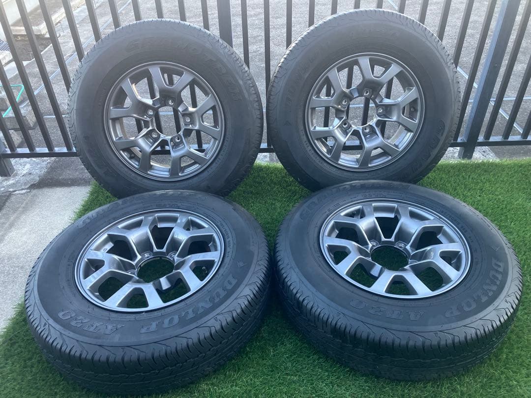 ジムニーシエラJB74 純正タイヤホイール4本 走行6000km引取OKナット付