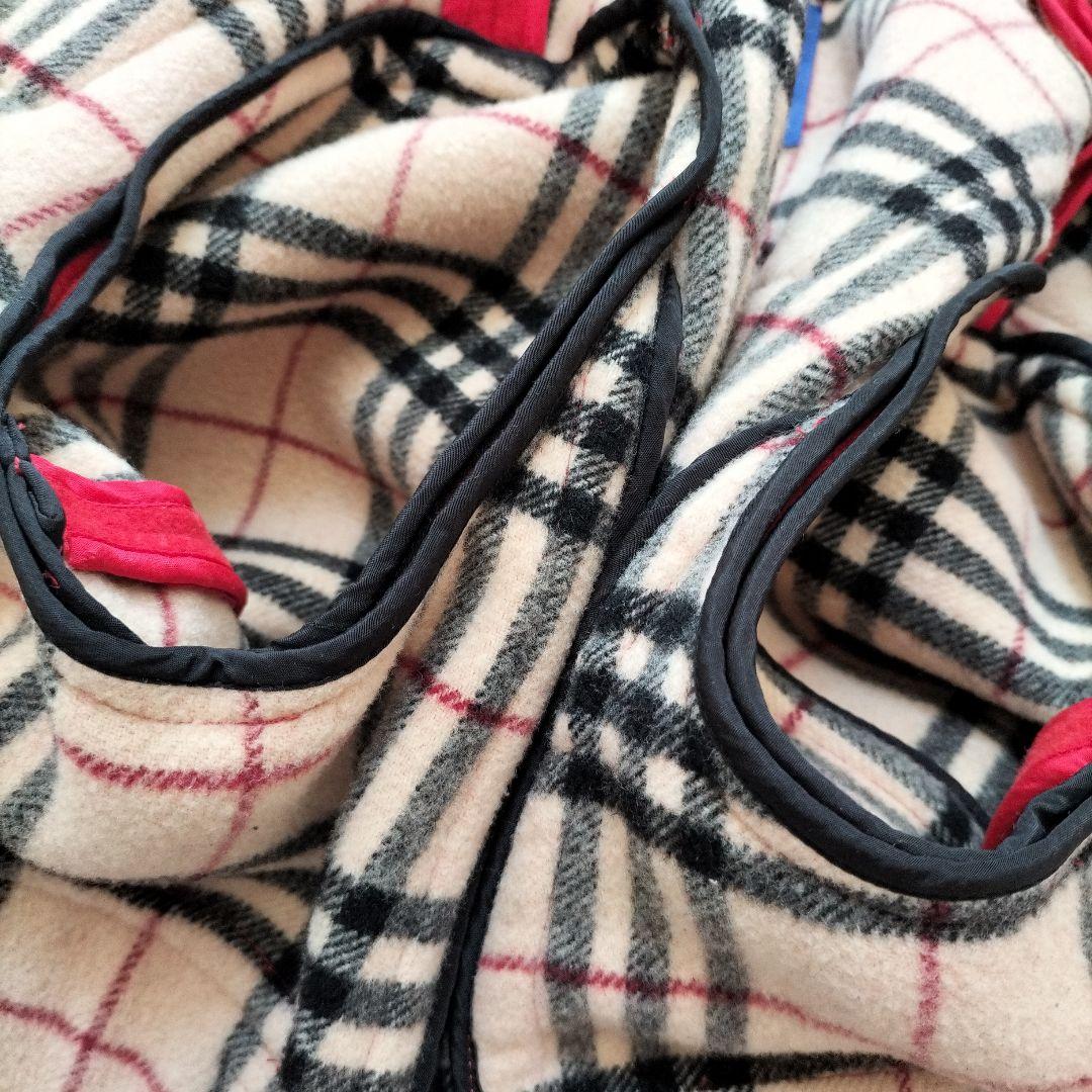 美品♡バーバリーブルーレーベル　ダッフルコートショート丈 ノバチェック 赤 40