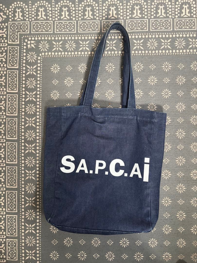A.P.C. x sacai ネイビー　トートバッグ