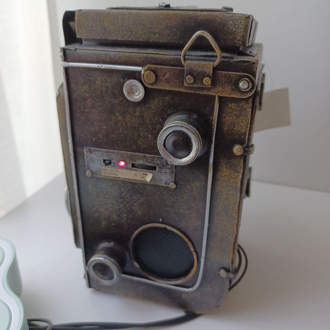ブリキ　Rolleiflex　スピーカー　アンティーク　レトロ　二眼レフ　USB