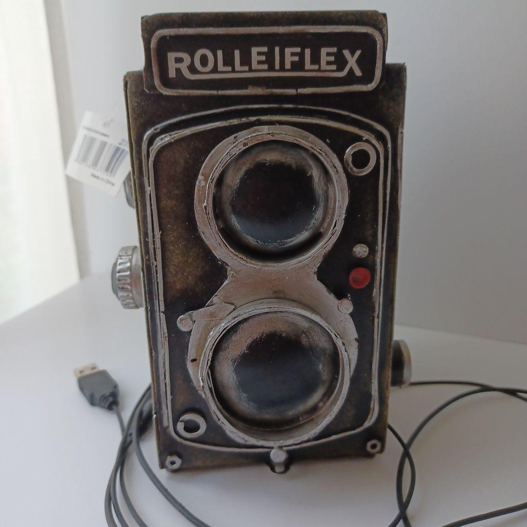 ブリキ　Rolleiflex　スピーカー　アンティーク　レトロ　二眼レフ　USB