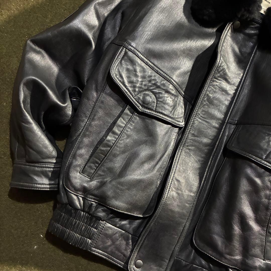 90s 本革　G1レザーボンバージャケット　フライトジャケット　短丈