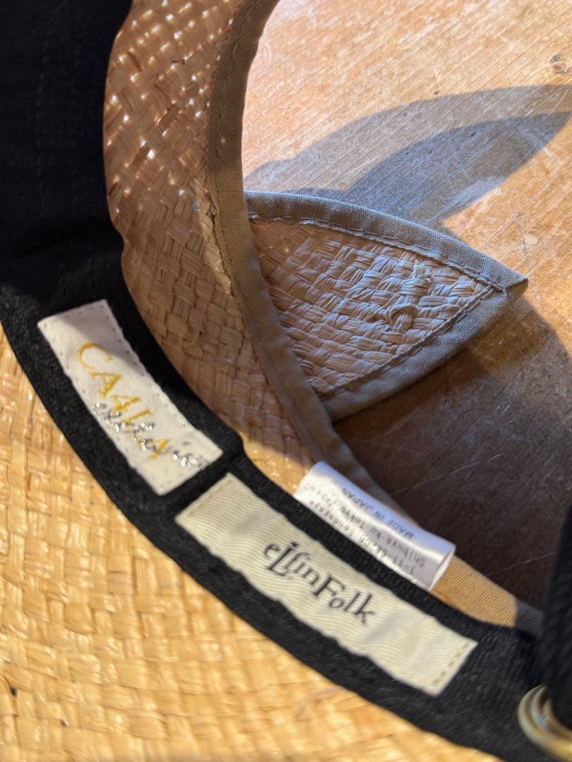 eLfinFolk 耳付きベージュ麦わら帽子 kids52