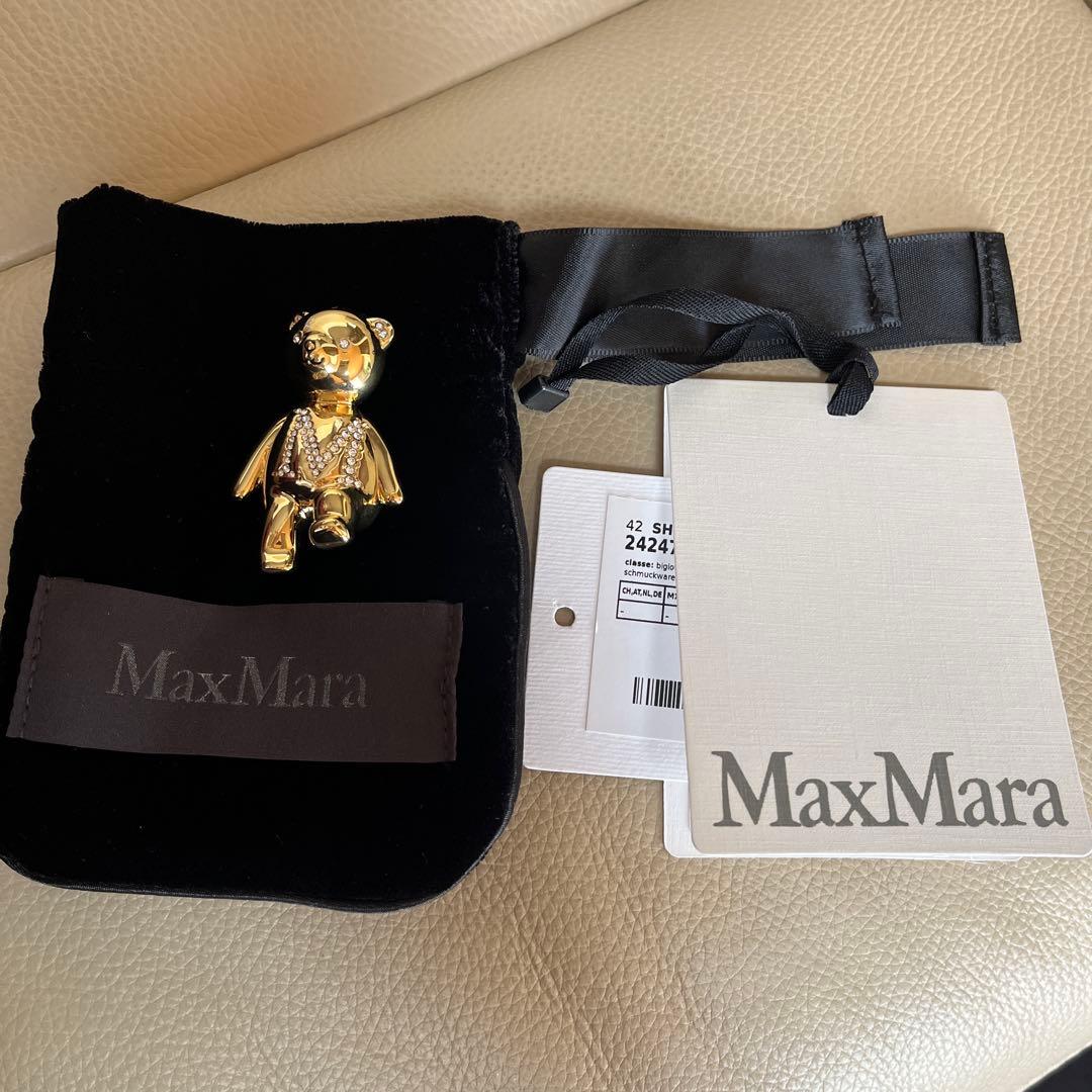 【未使用】MaxMara テディベア ブローチ SHINY