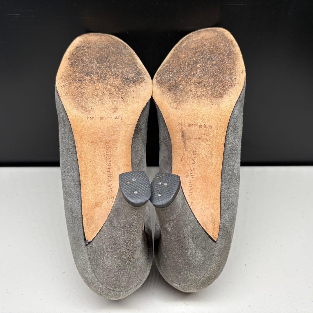 美品■MANOLO BLAHNIK【23.5】パンプス スエード グレー