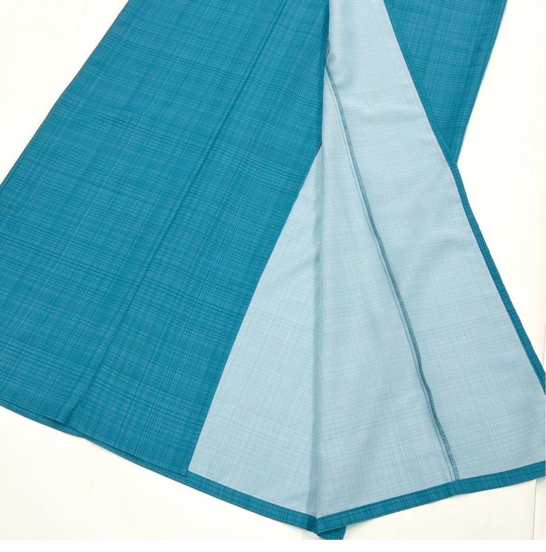 浴衣　夏　単着物　ターコイズ　吸湿速乾　献上柄　半幅帯　2点セット　0530⑤