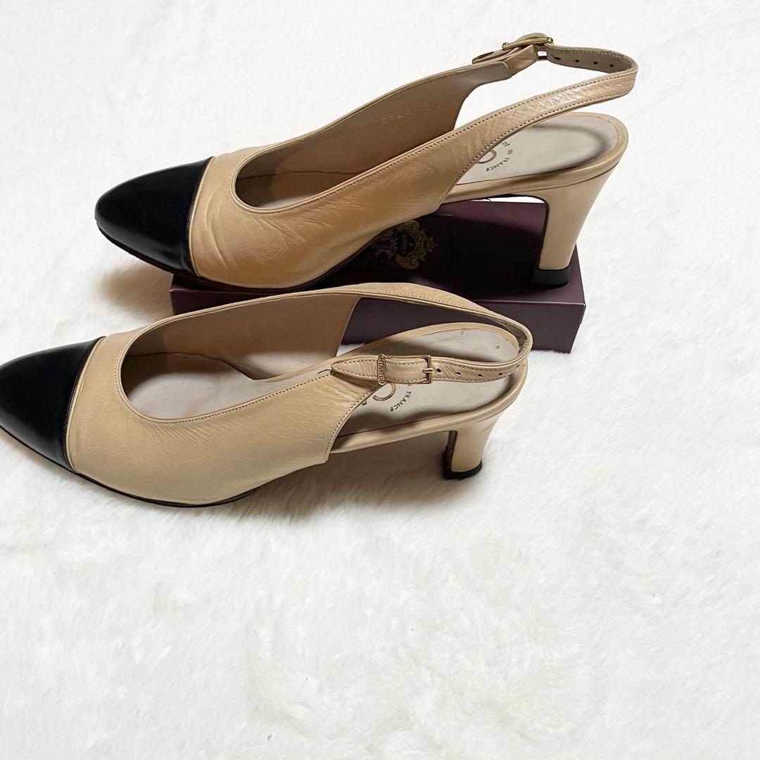 美品 シャネル パンプス レザー 刻印 イエロー AH4-5 0812-6 靴