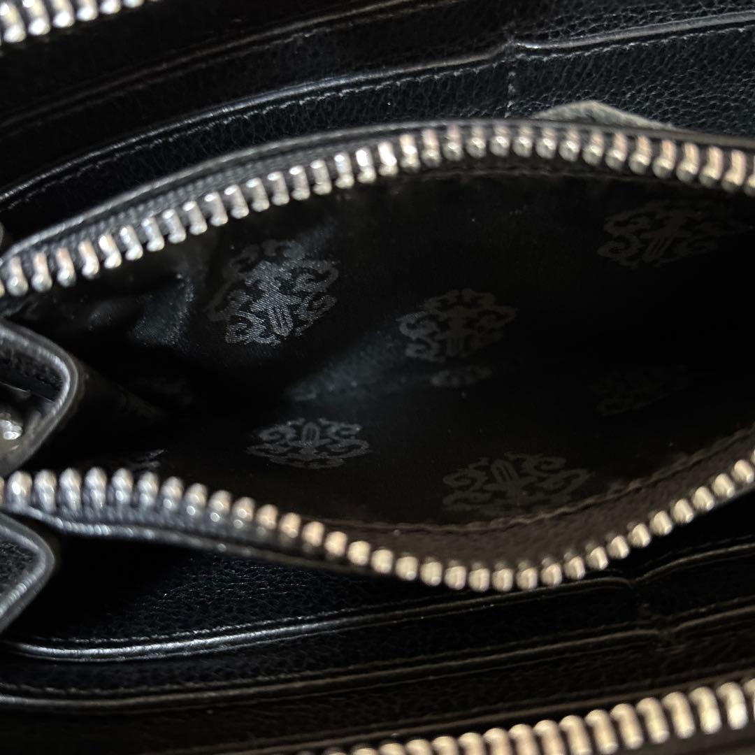 クロムハーツ REC F ZIP レザープレート RINKAN 黒レザー長財布