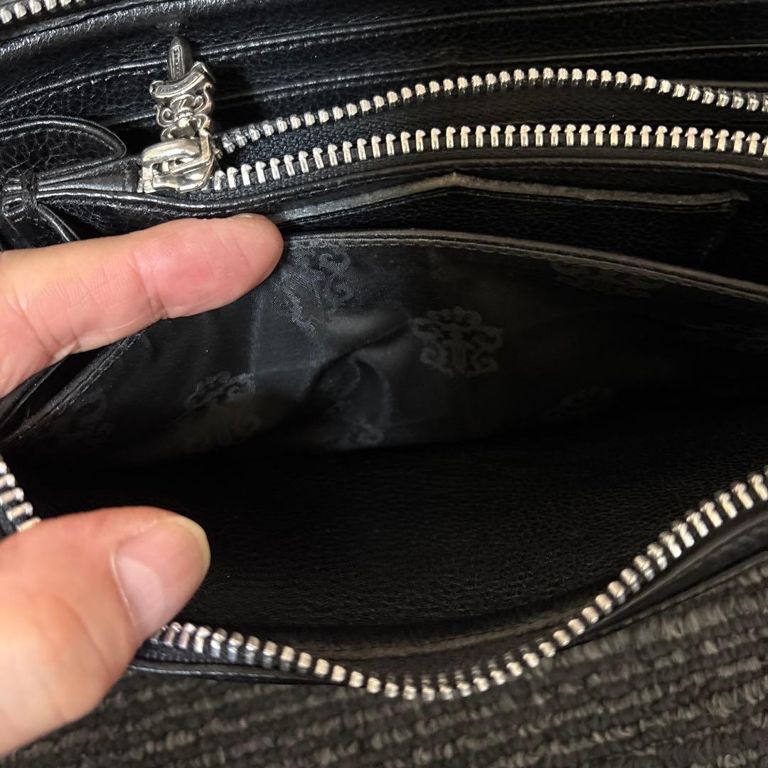 クロムハーツ REC F ZIP レザープレート RINKAN 黒レザー長財布