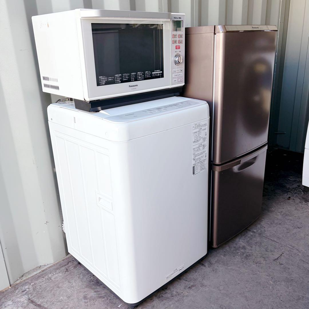 運搬取付無料！純正パナソニック冷蔵庫洗濯機オーブンレンジ3点セット！完動超美品！