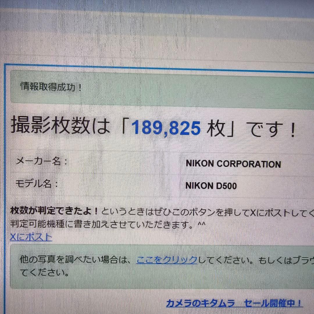 Nikon D500 デジタル一眼レフカメラ ボディ