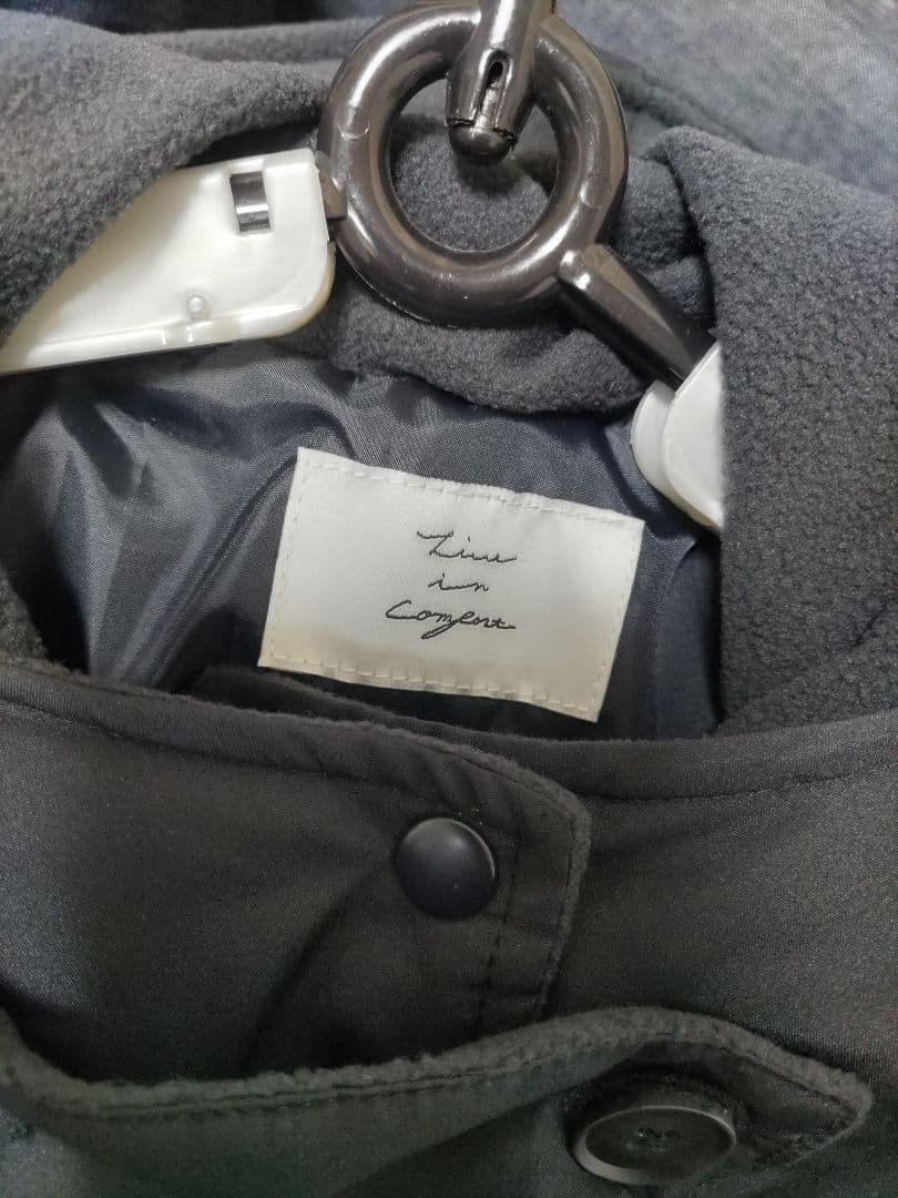 フェリシモ くぼっち ダッフル ダウンコート 撥水 ネイビー