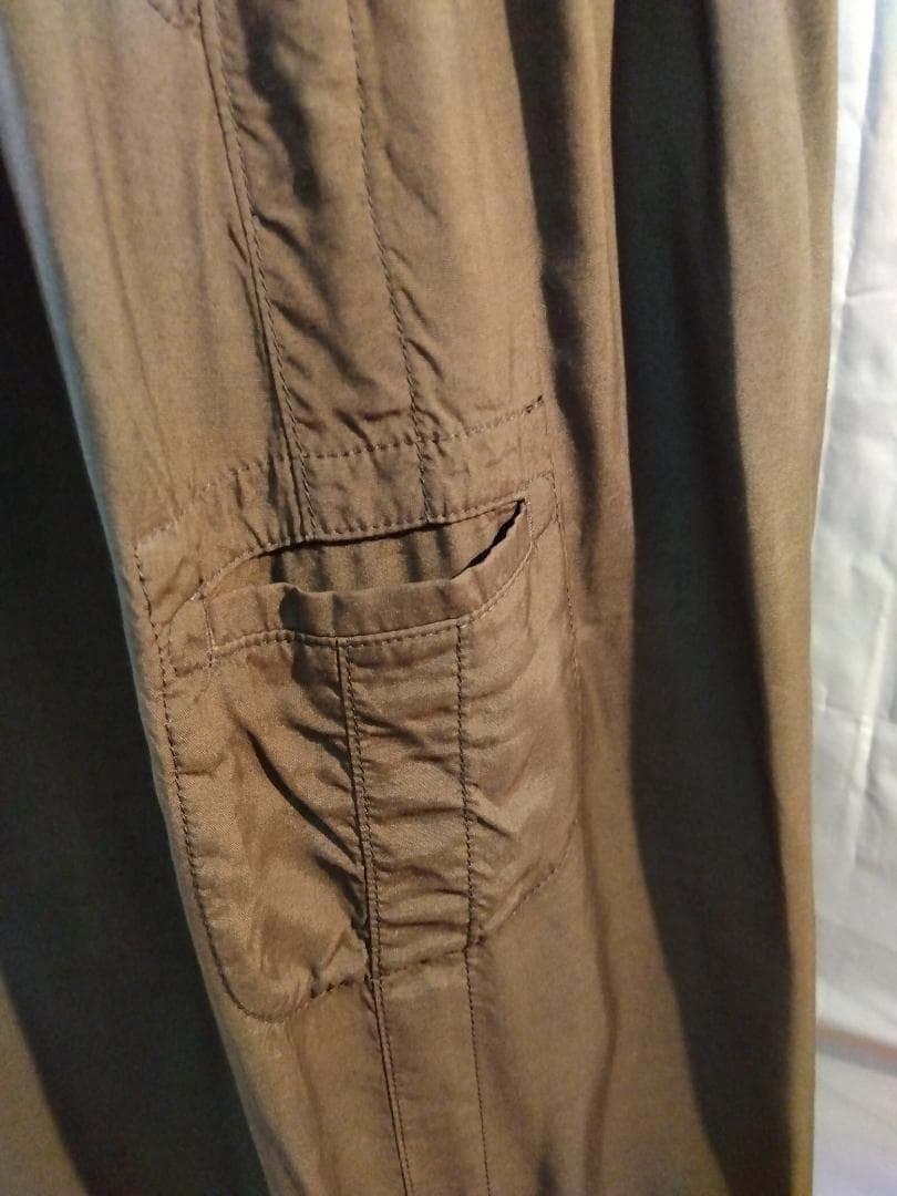 d*7様 【新品】45R　ロングスカート サイズフリー　ブラウン　両サイドにポケ