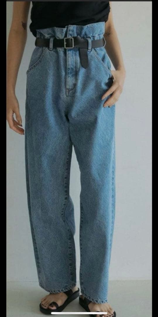 anuke アンヌーク　Waist Tuck Denim ♡サイズ38ブルー