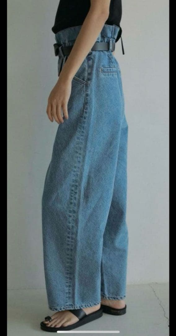 anuke アンヌーク　Waist Tuck Denim ♡サイズ38ブルー
