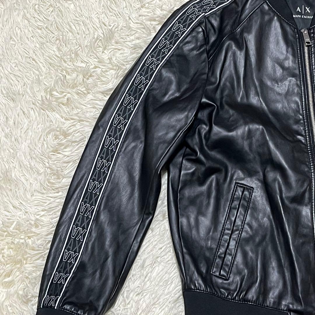 ✨未使用級✨ ARMANI EXCHANGE フェイクレザー ジャケット M