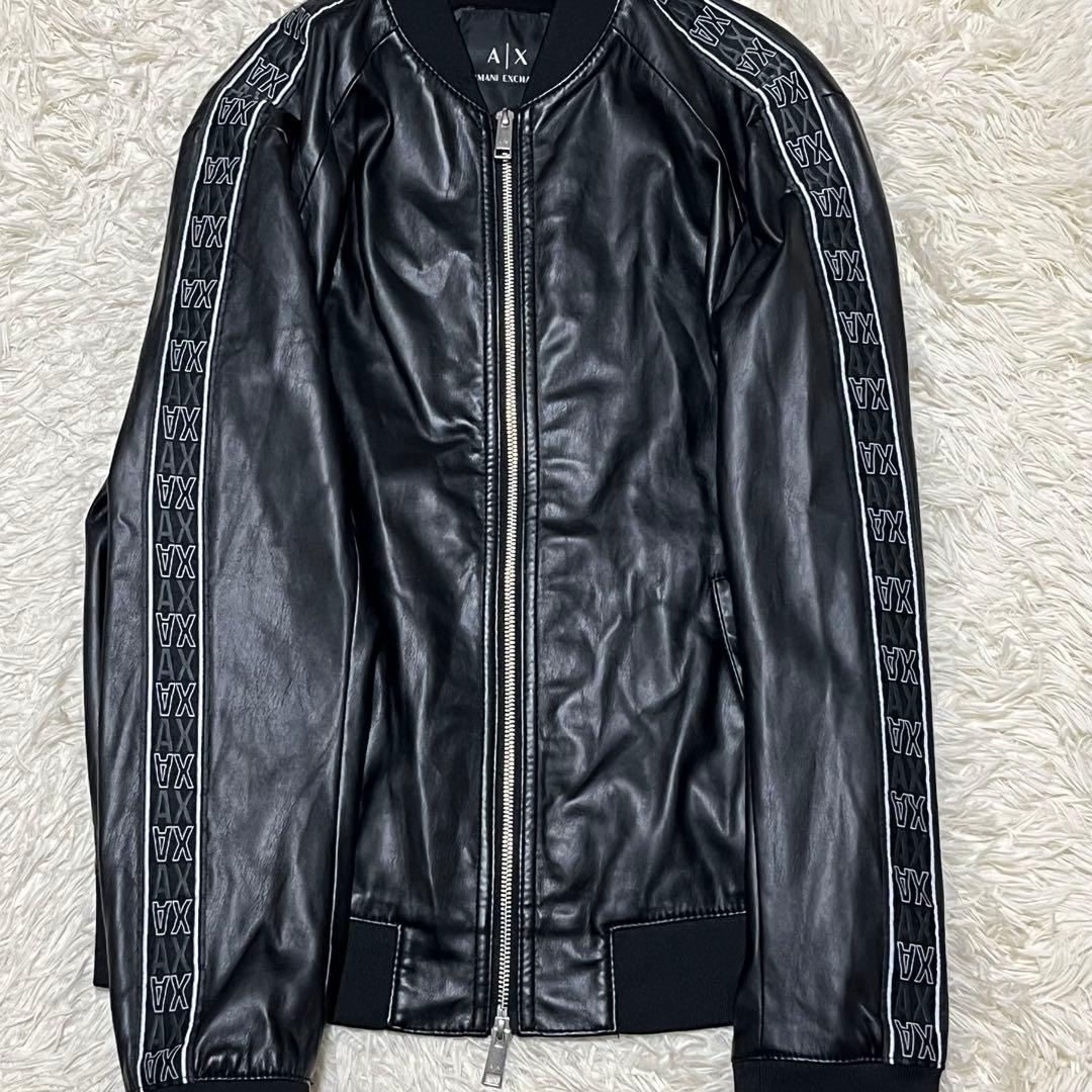 ✨未使用級✨ ARMANI EXCHANGE フェイクレザー ジャケット M