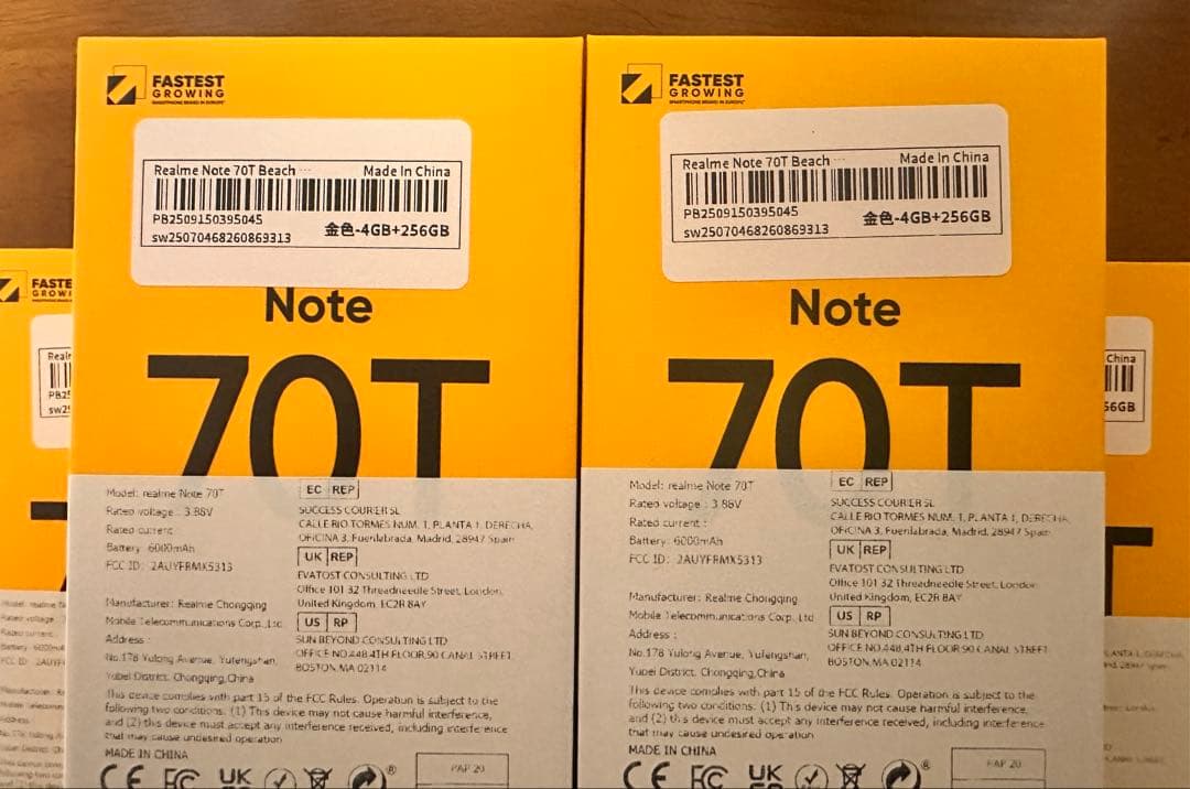 Realme Note 70T 4GB/256GB 5台セット　SIMフリー