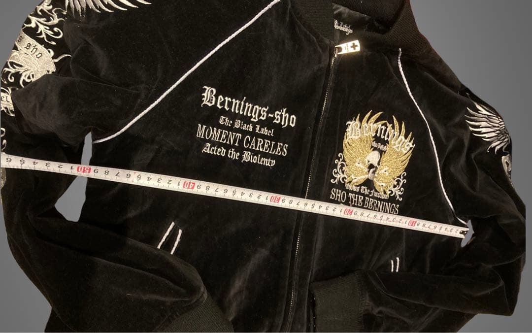 y2kベロア骸骨ドクロお兄系刺繍スカジャン羽英字ロゴ平成ギャル00s当時物古着