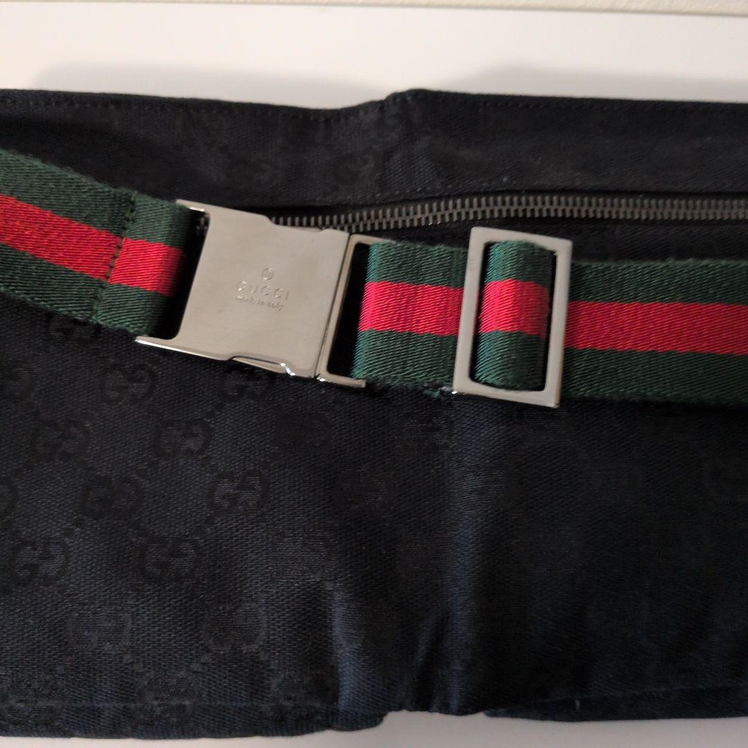 GUCCI グッチ GGキャンバス ウエストポーチ ブラック