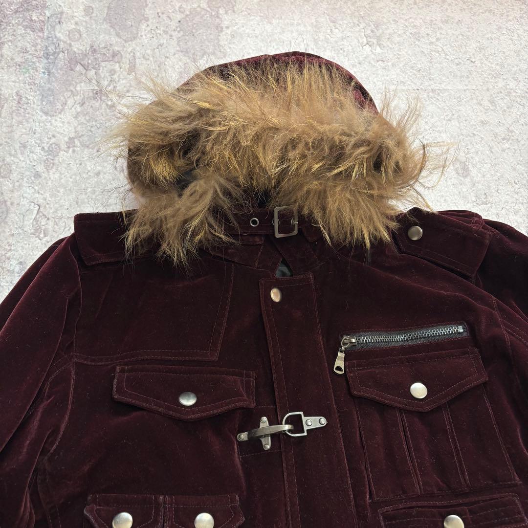 ジャケット・アウター 00s grunge velor fur fireman coat y2k