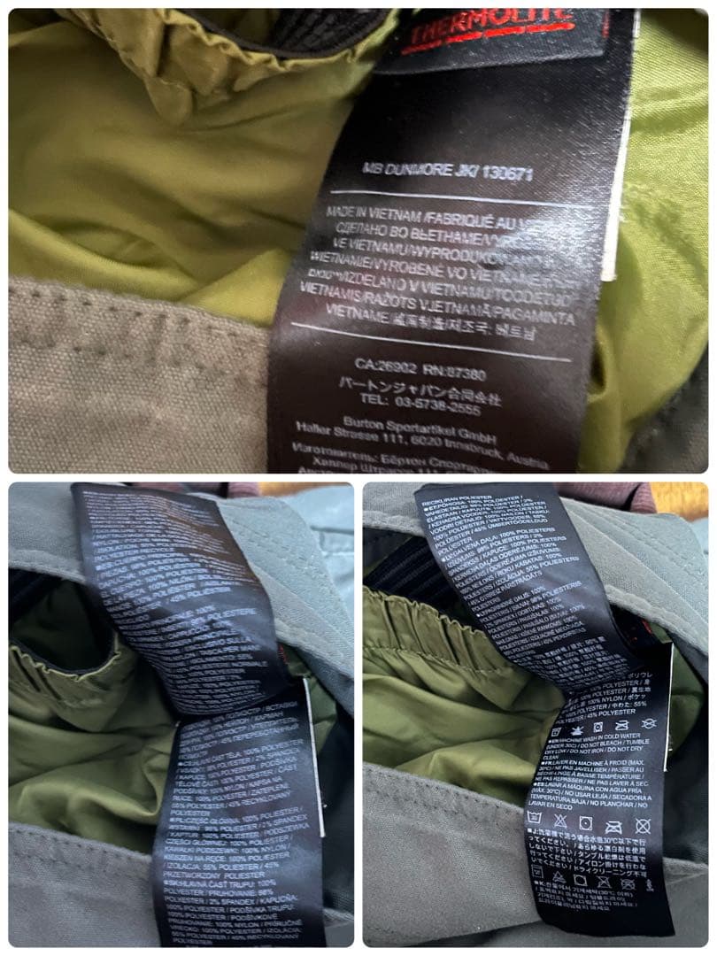 【大人気！】BURTON バートン オリーブ色 ジャケット スノボジャケット M