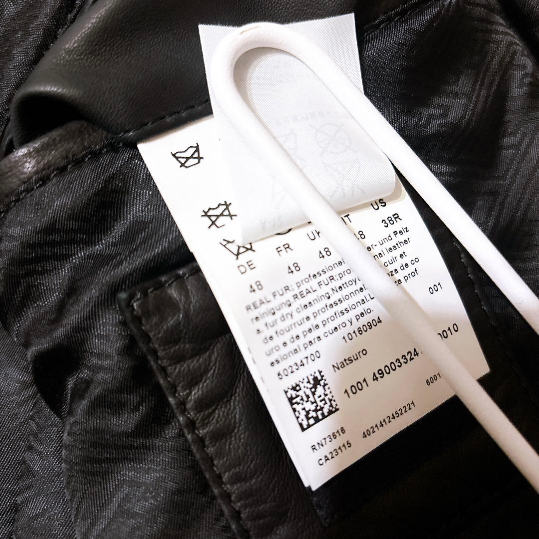 【極美品】HUGO BOSS　ラムレザー　ライダースジャケット　黒　48