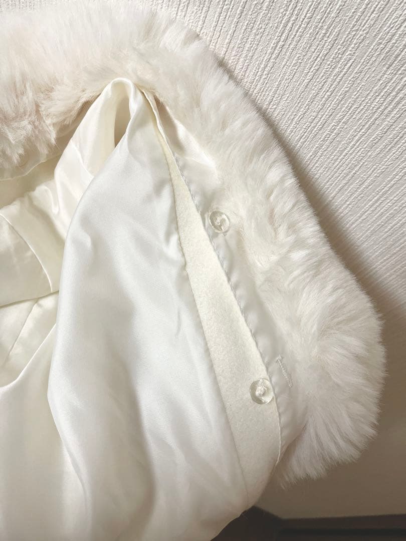 MARS ファーポケットショートコート ホワイト