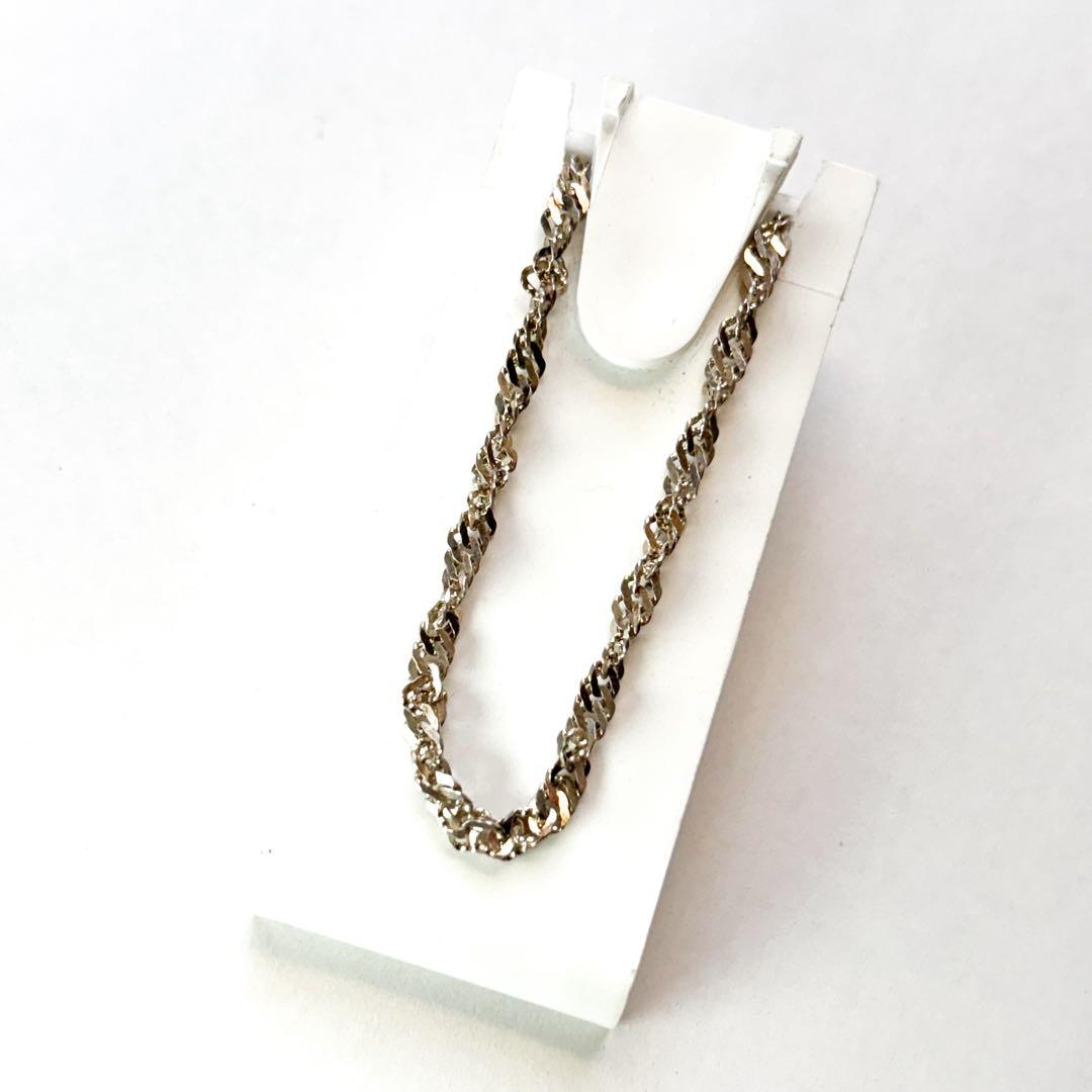 80s イタリア製　silver925 ツイストチェーンネックレス