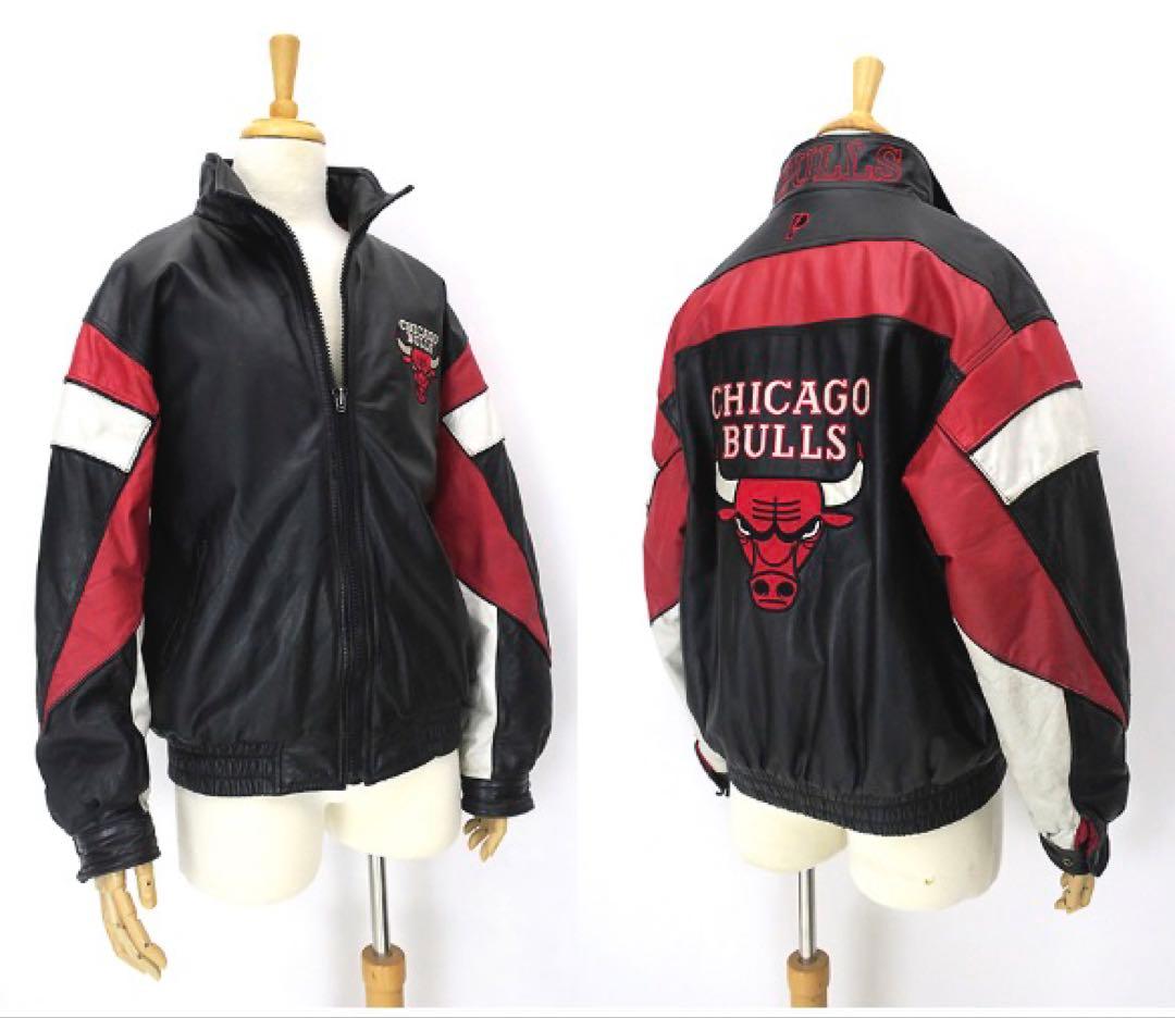 CHICAGOBULLS シカゴブルズ レザー ジャケット M メンズ 古着