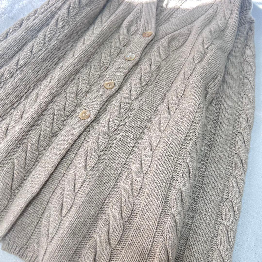 美品✨マックスマーラ　カシミヤ　アンゴラ　ふんわりケーブルカーディガン　ベージュ