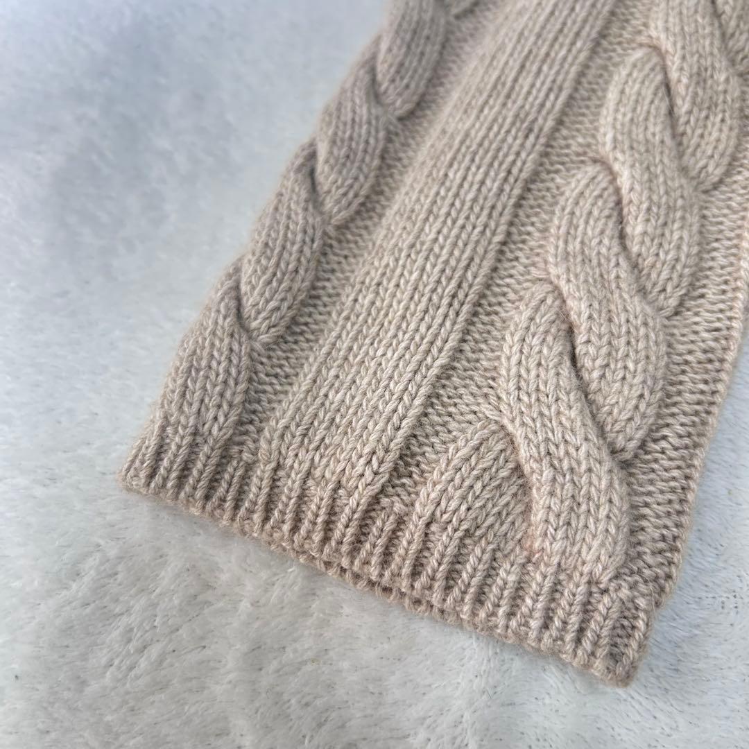 美品✨マックスマーラ　カシミヤ　アンゴラ　ふんわりケーブルカーディガン　ベージュ