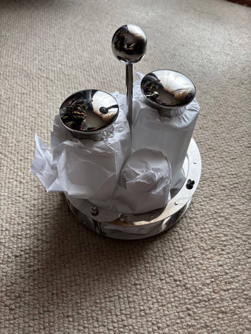 イタリア製ALESSIのガラス製調味料ラック 4個セット