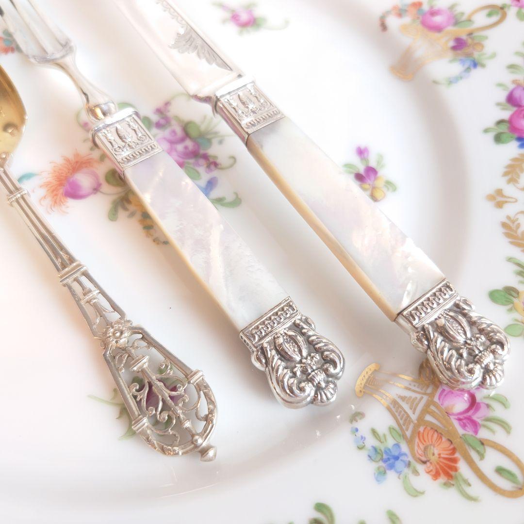 Y様おまとめ　ピュイフォルカ　アイスクリームスプーン　白蝶貝純銀カトラリーセット