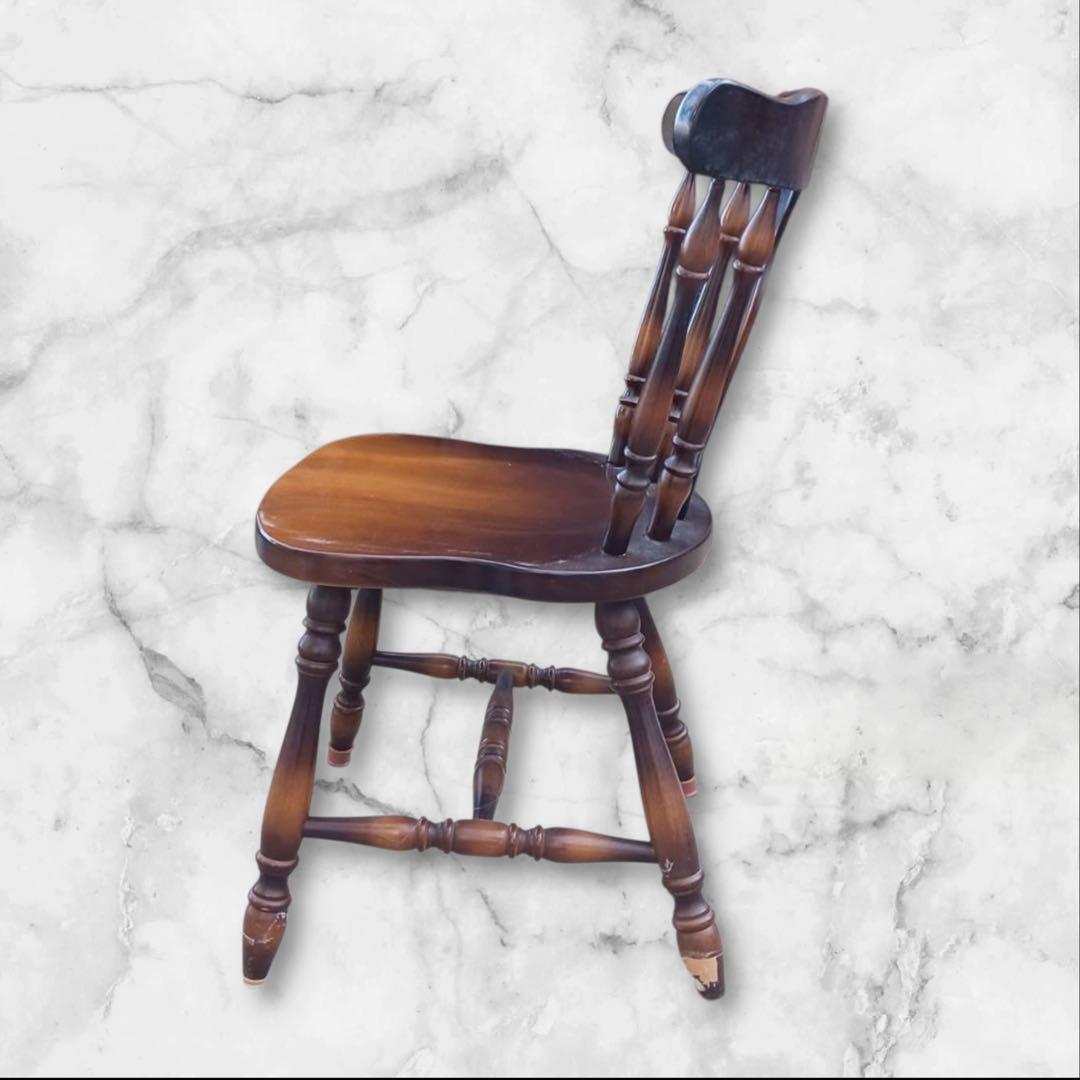 ④キツツキマーク 木製チェア 飛騨家具 レトロ