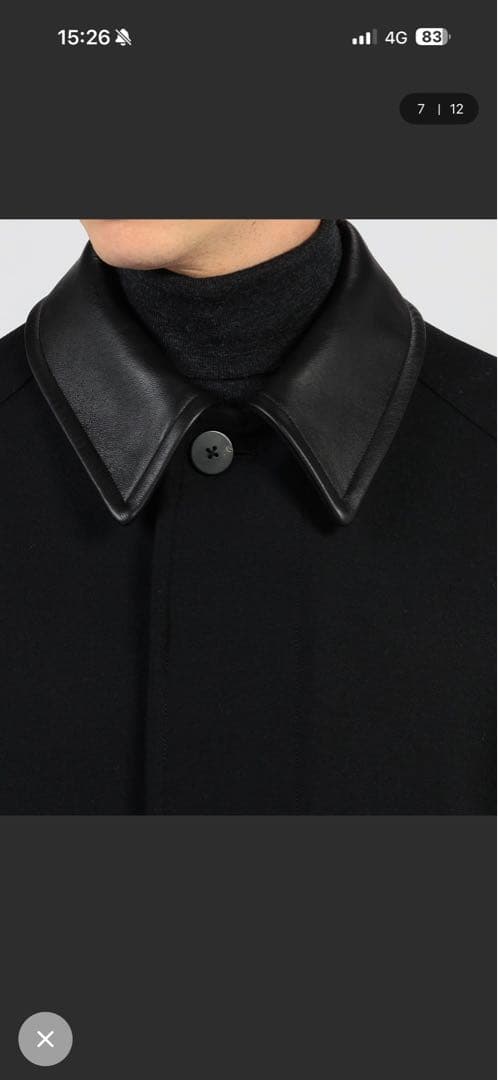 Edition Super120's ライトメルトンバルカマンコート ブラックS