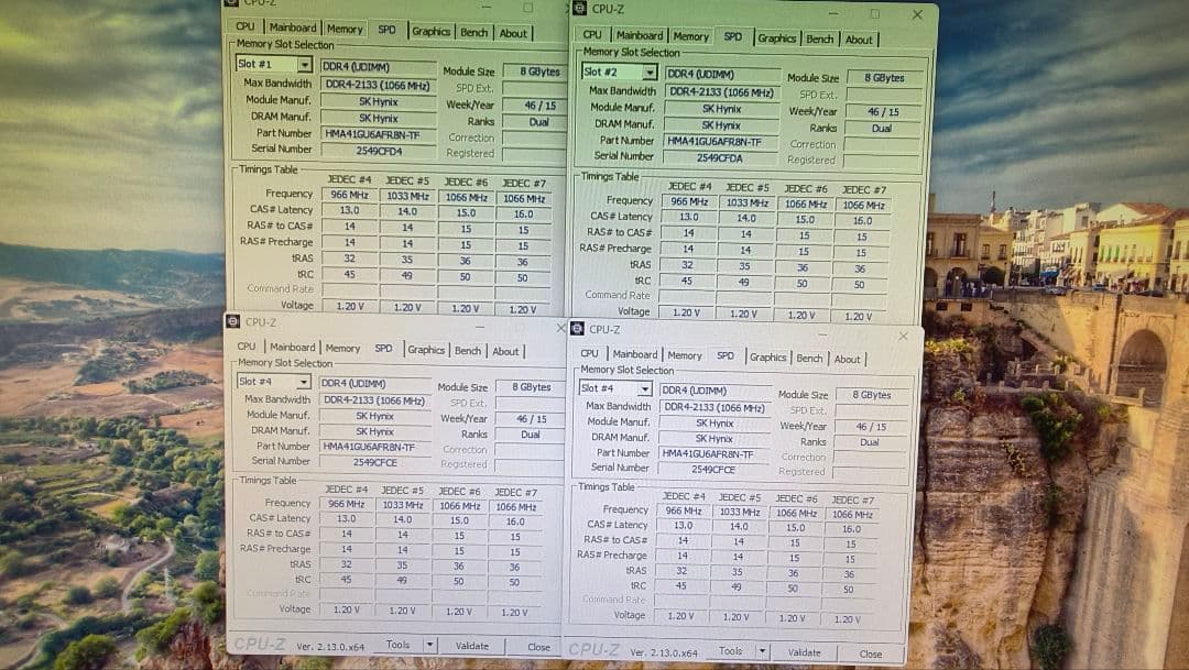DDR4 8GBx4枚 32GB pc4-2133P 動作確認済み ④