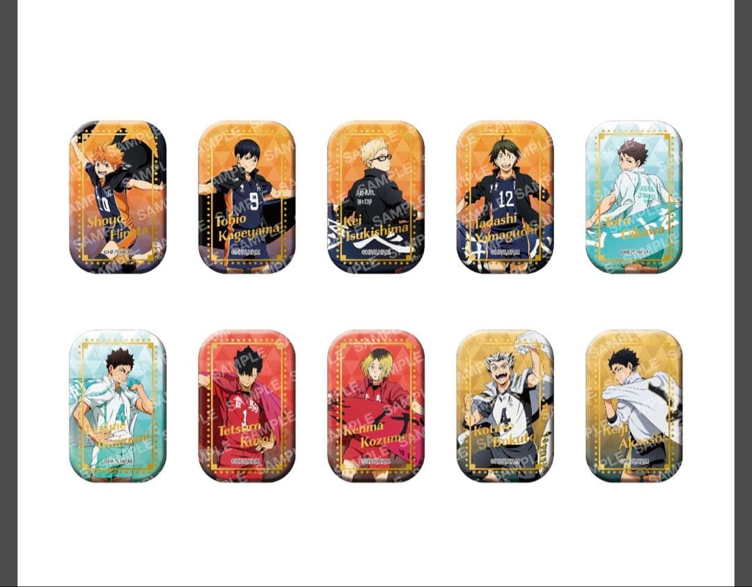 ハイキュー セブンネット限定 スクエア缶バッジ　第一弾 第二弾セット