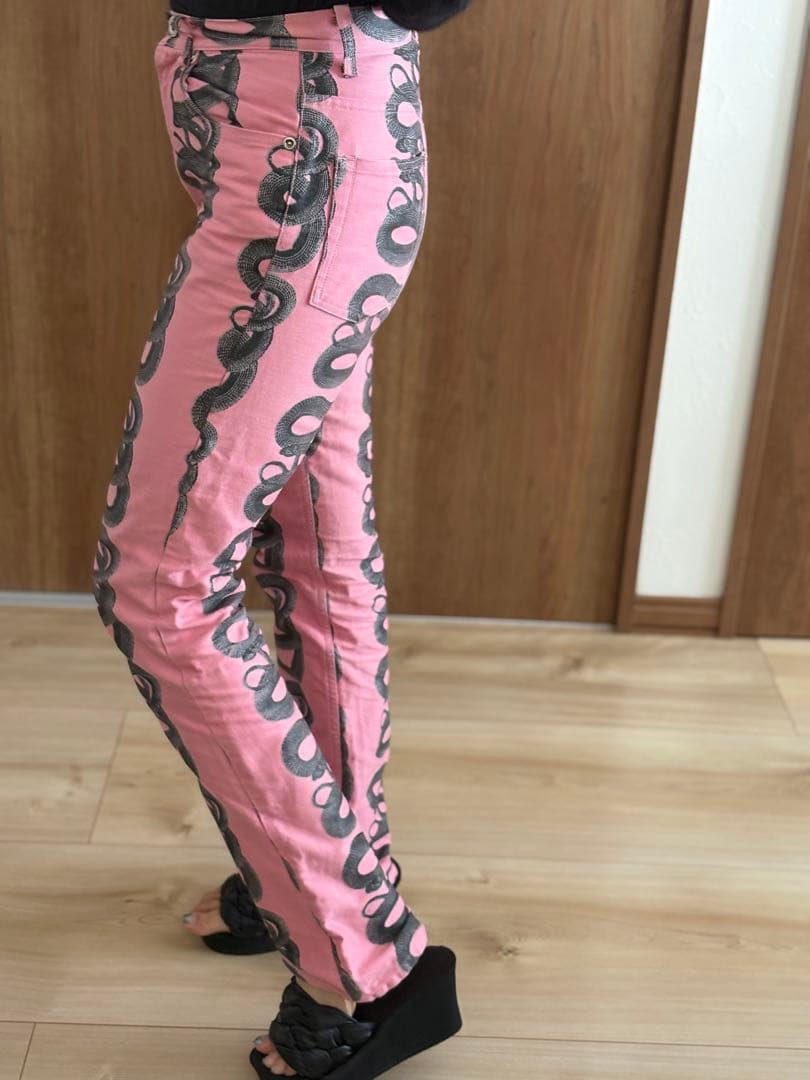 超希少！ヒステリックグラマーピンク★蛇（スネーク）模様 デニムパンツ（M）