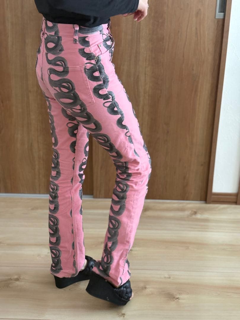 超希少！ヒステリックグラマーピンク★蛇（スネーク）模様 デニムパンツ（M）