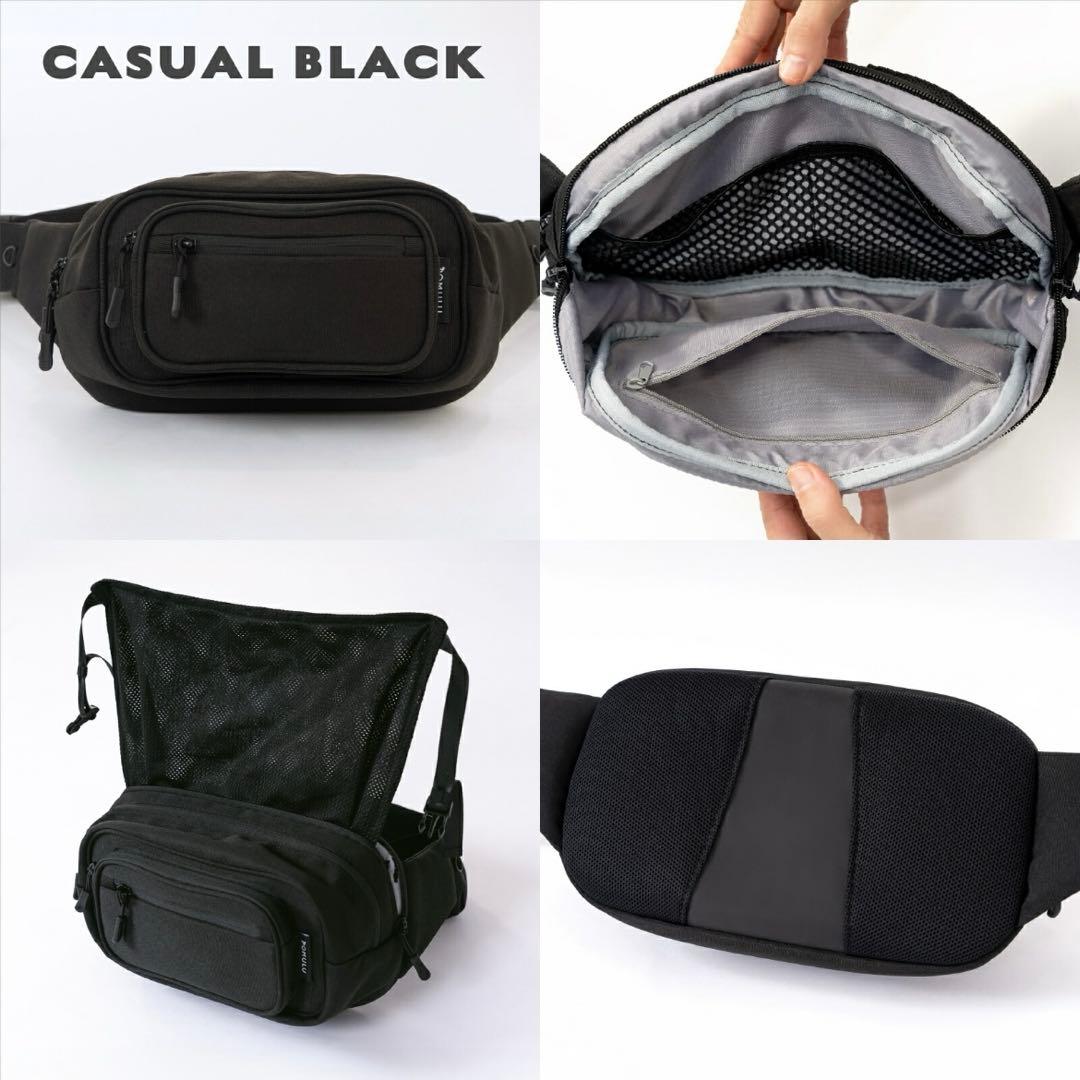 【新品】ブラック ウエストポーチ　ポムル　抱っこ紐　ヒップシート POMULU
