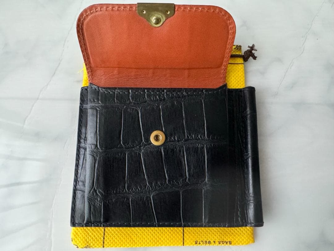 Felisi　915/2/SA　マネークリップ　クロコ型押しレザー　ブラック/黒