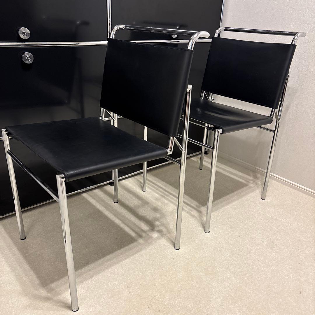 本革 レザー チェア ブラック×シルバー Eileen Gray 1脚のみ