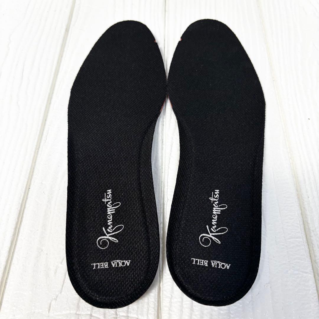 美品 銀座かねまつ AQUA BELL サイドジップブーツ 25 D 黒　厚底