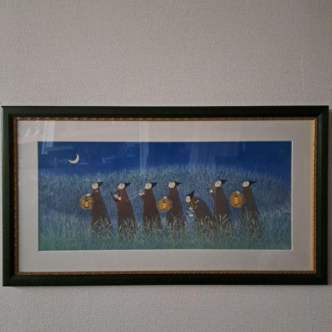 超希少　月光の魔術師　加藤　千代さん作　染画ロウ描きと染めのアート【野をゆく】