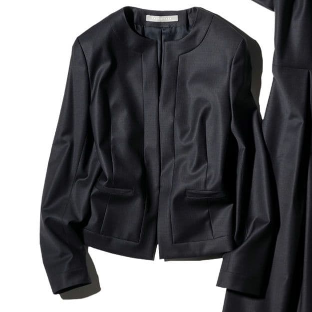 theory luxe フォーマルワンピース スーツ ノーカラー セットアップ