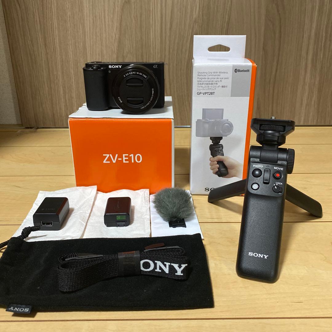 SONY ZV-E10 レンズキット　シューティンググリップ　充電器