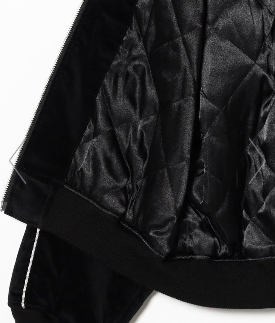 ベロア スカジャン リラックスフィット 中綿入り 刺繍なし シンプル ビームズ